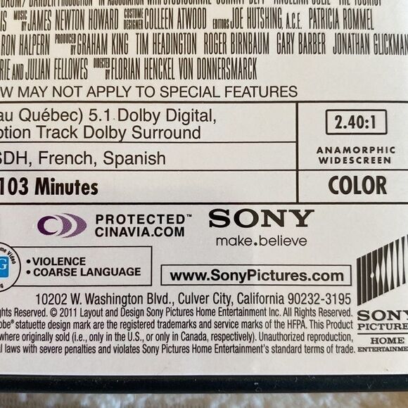 DVD The Tourist Starring Johnny Depp and Angelina Jolie Rated PG 🍿3/$15 DVD - Picture 8 of 15